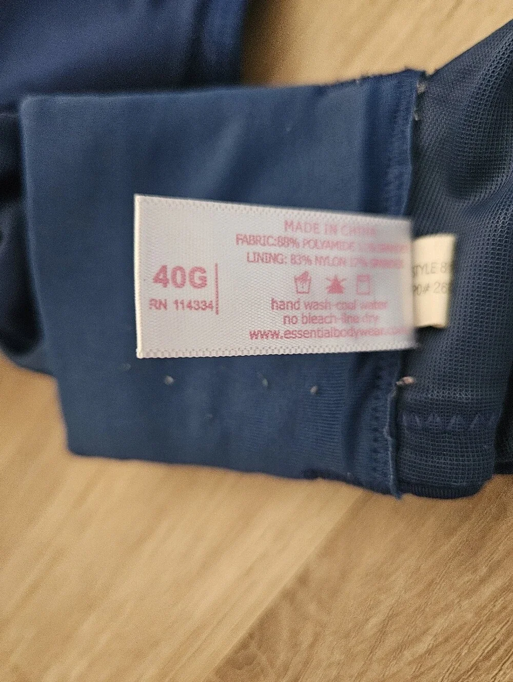 Essential Bodywear Blue Smooth Underwire Full Coverage T-Shirt Bra 40G